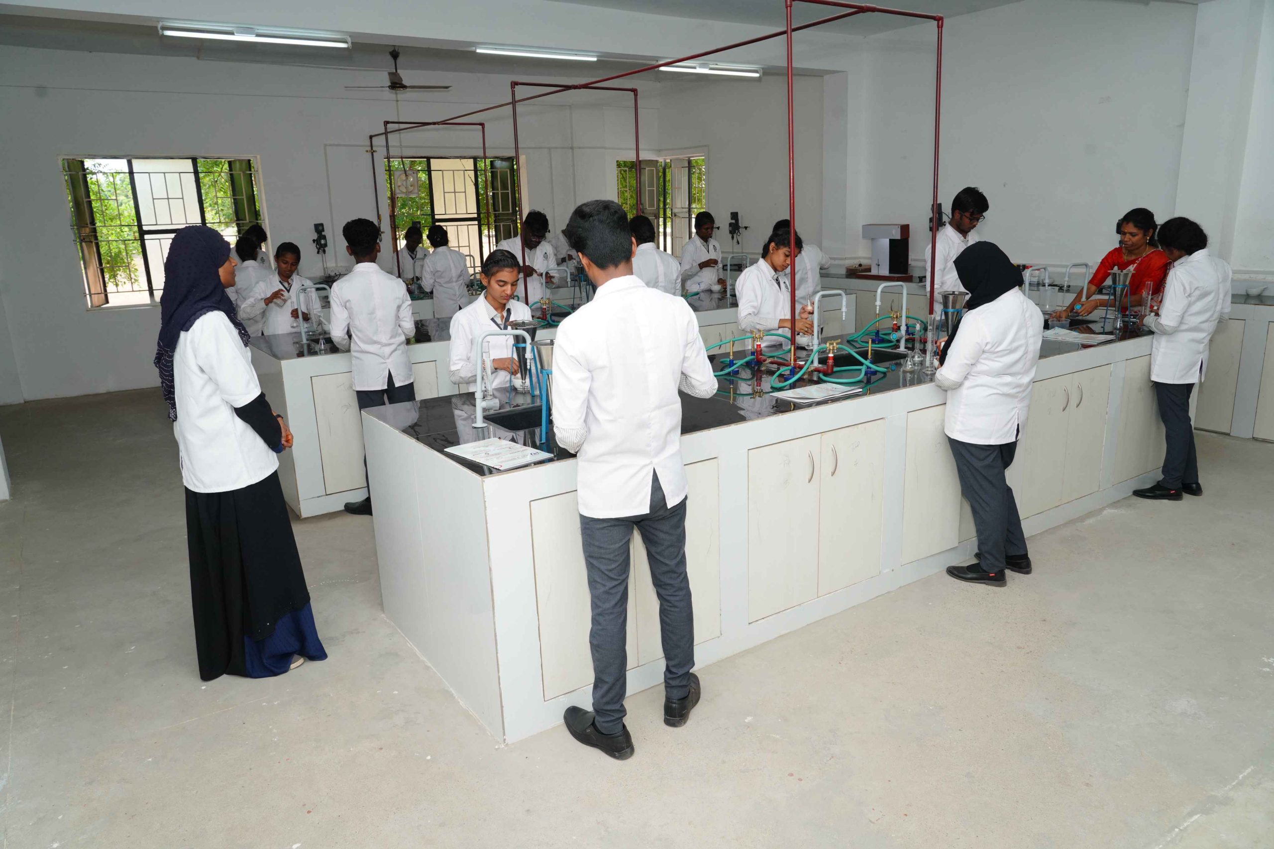 B.Pharm students working in computer lab