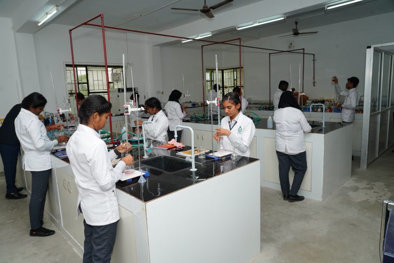 Chemistry experiment in lab